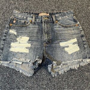 Just USA Women's Ripped Jean Shorts - Blue